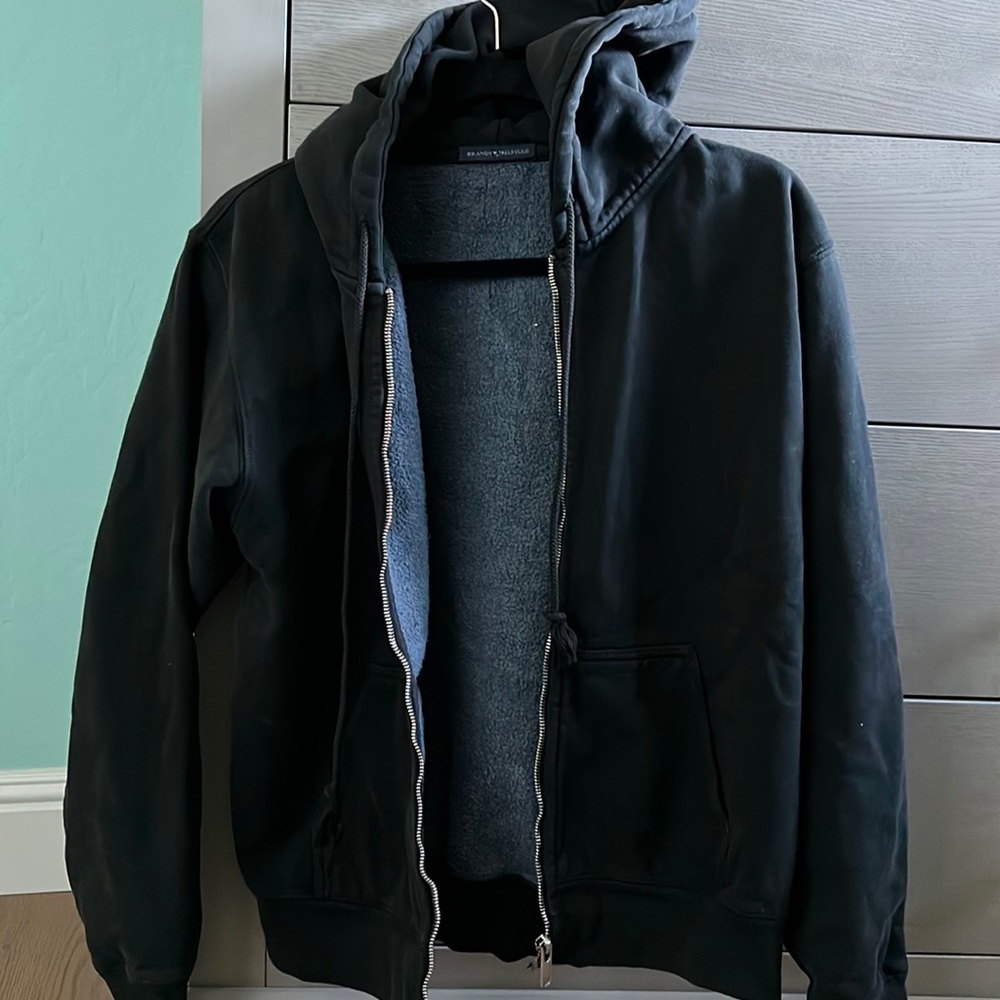 Brandy Melville Zip Up Black Sweatshirt
